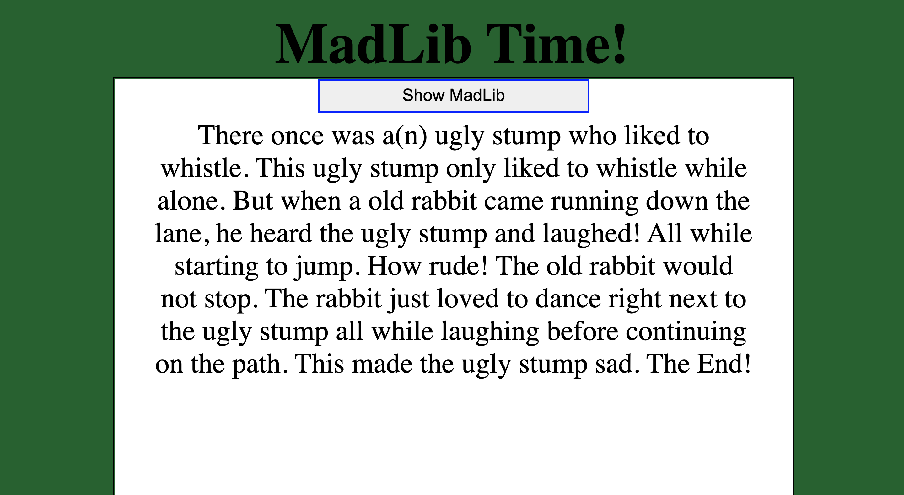 Madlibs